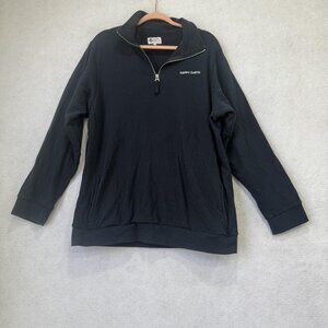 Happy Earth Sweatshirt Mens 2XL Blue Organic Cotton Quarter Zip Pullover Fleece